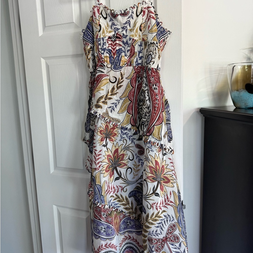 FARM Rio Off-White Maxi Dress with Boho Flair